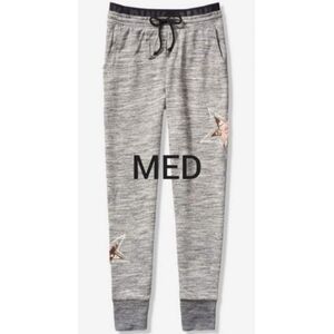 SZ MED VS PINK BLING STAR JOGGERS SWEATPANTS NWT